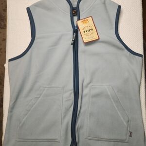 Route 66 Light Blue Sleeveless Vest with Pockets NWT